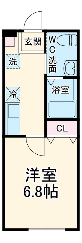 QUIET CRAB HOUSE MIX三ツ沢下町Ⅱ(1K/1階)の間取り写真