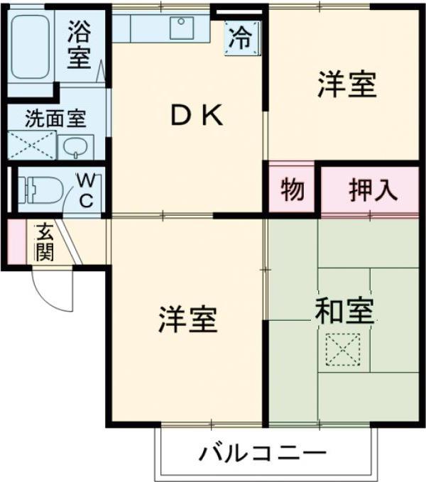 リヴィエールA(3DK/2階)の間取り写真