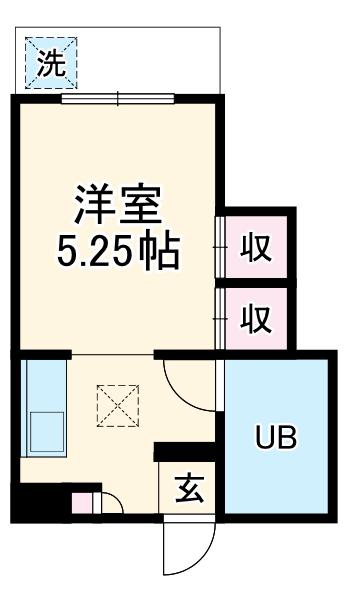 東台グリーンハイツ(ワンルーム/1階)の間取り写真