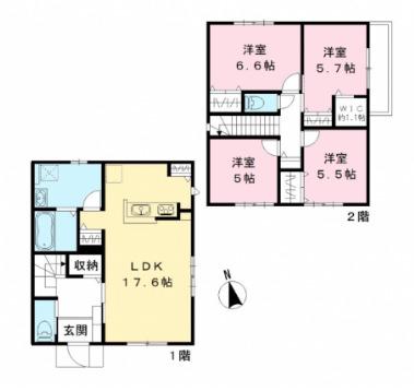 千葉都市モノレール 穴川駅(千葉) 徒歩15分 2階建 新築(4LDK)の間取り写真
