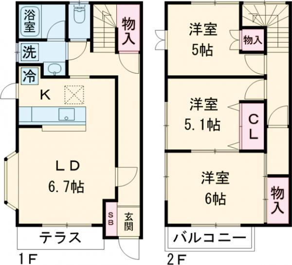 らいとあっぷ(3LDK)の間取り写真