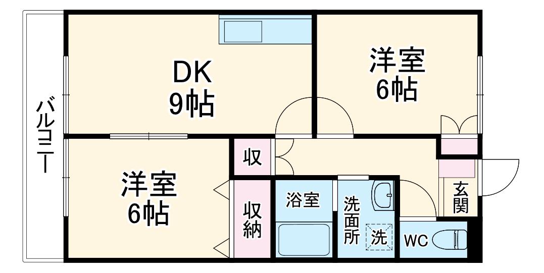 ロイヤルタウン(2LDK/2階)の間取り写真