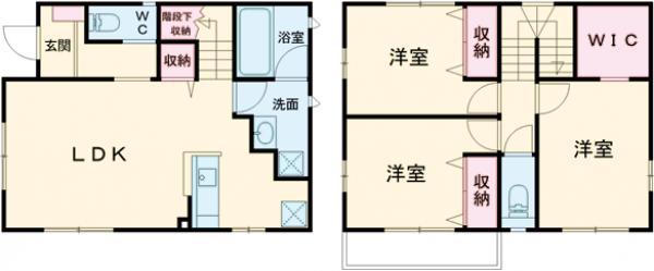 宇都宮芳賀ライト線 陽東３丁目駅 徒歩24分 2階建 築8年(3LDK)の間取り写真