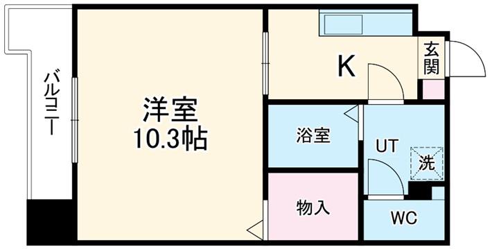 グレイス泉(1K/10階)の間取り写真