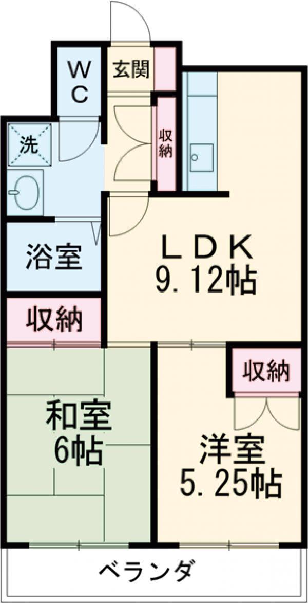 マンションヤマキ(2LDK/2階)の間取り写真