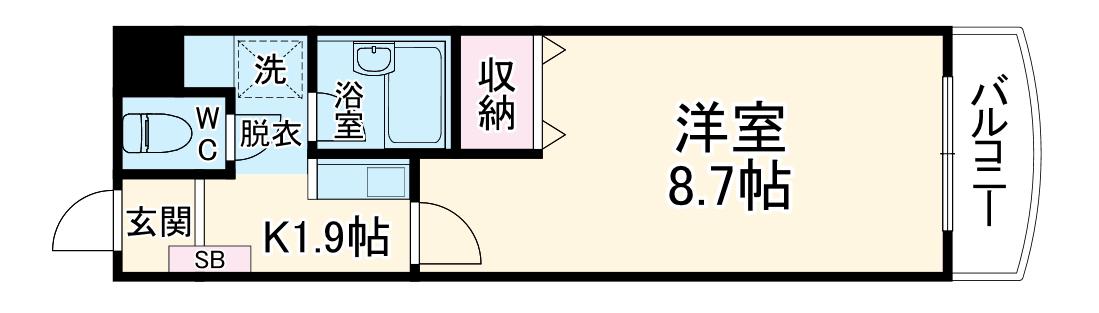 アーバンシティ栄生(1K/4階)の間取り写真