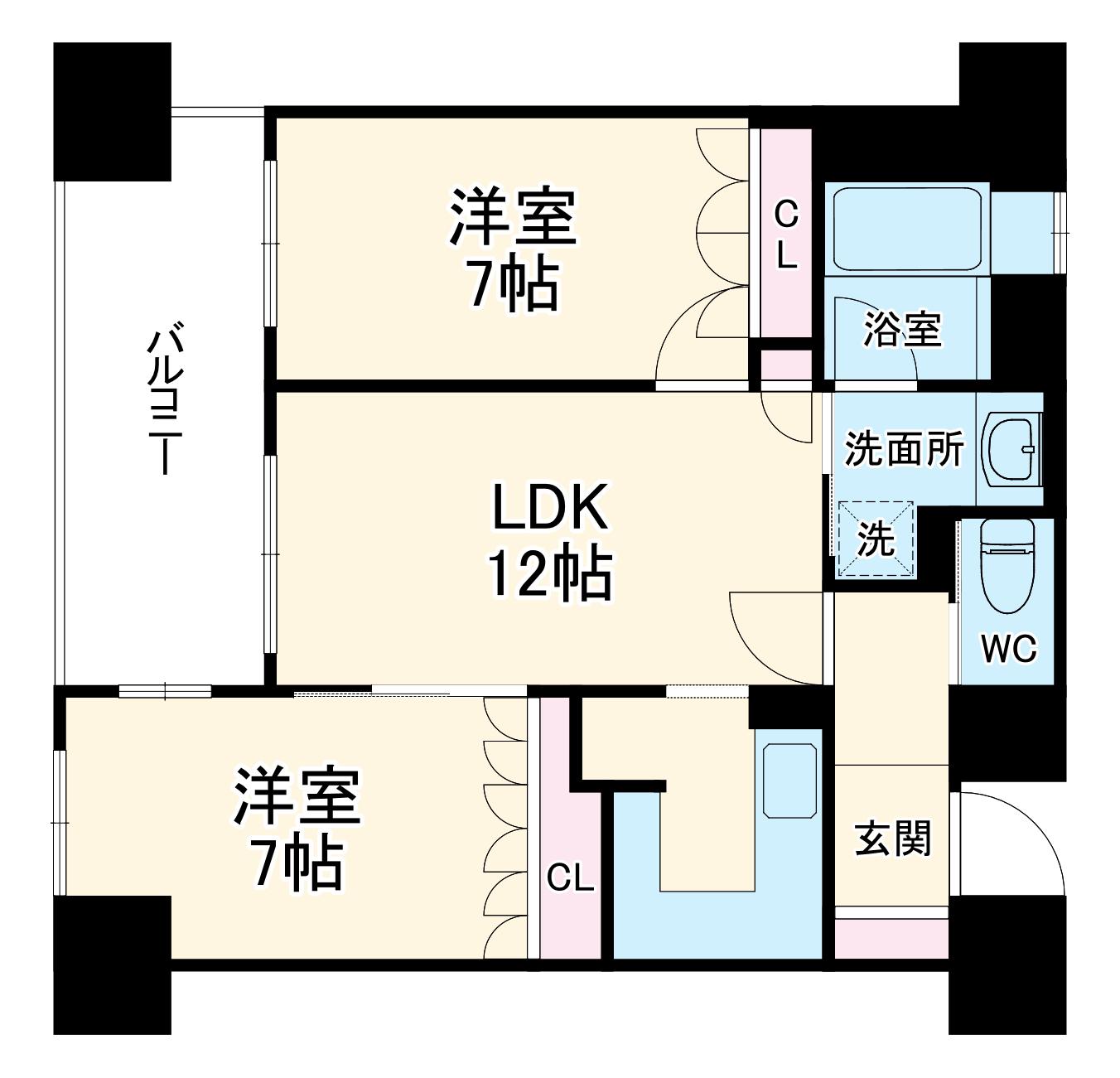 リーガル梅田II(2LDK/10階)の間取り写真