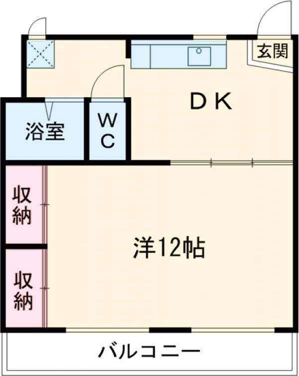 西町ハイツ(1DK/1階)の間取り写真