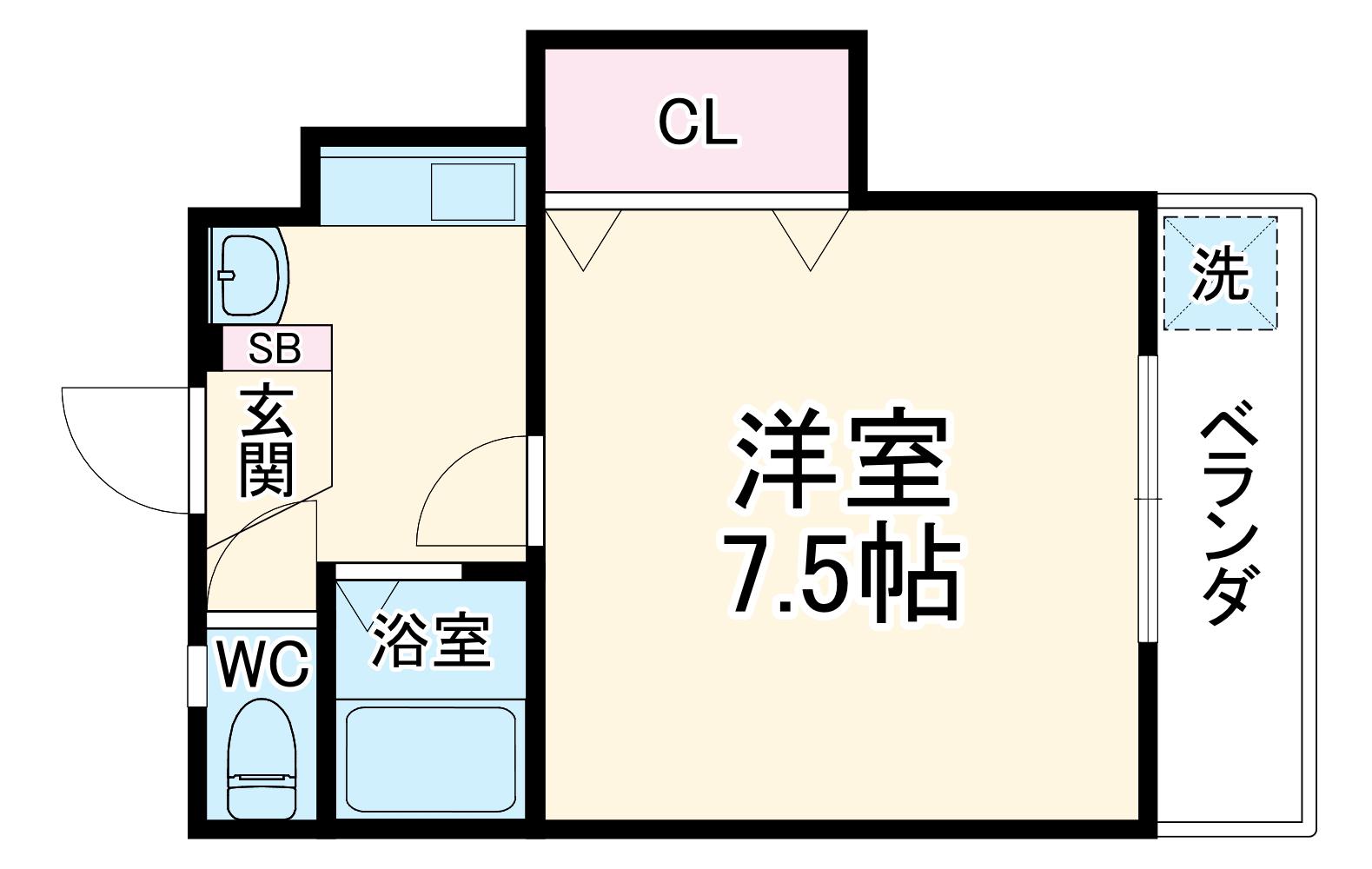 エタージュMR(1K/2階)の間取り写真