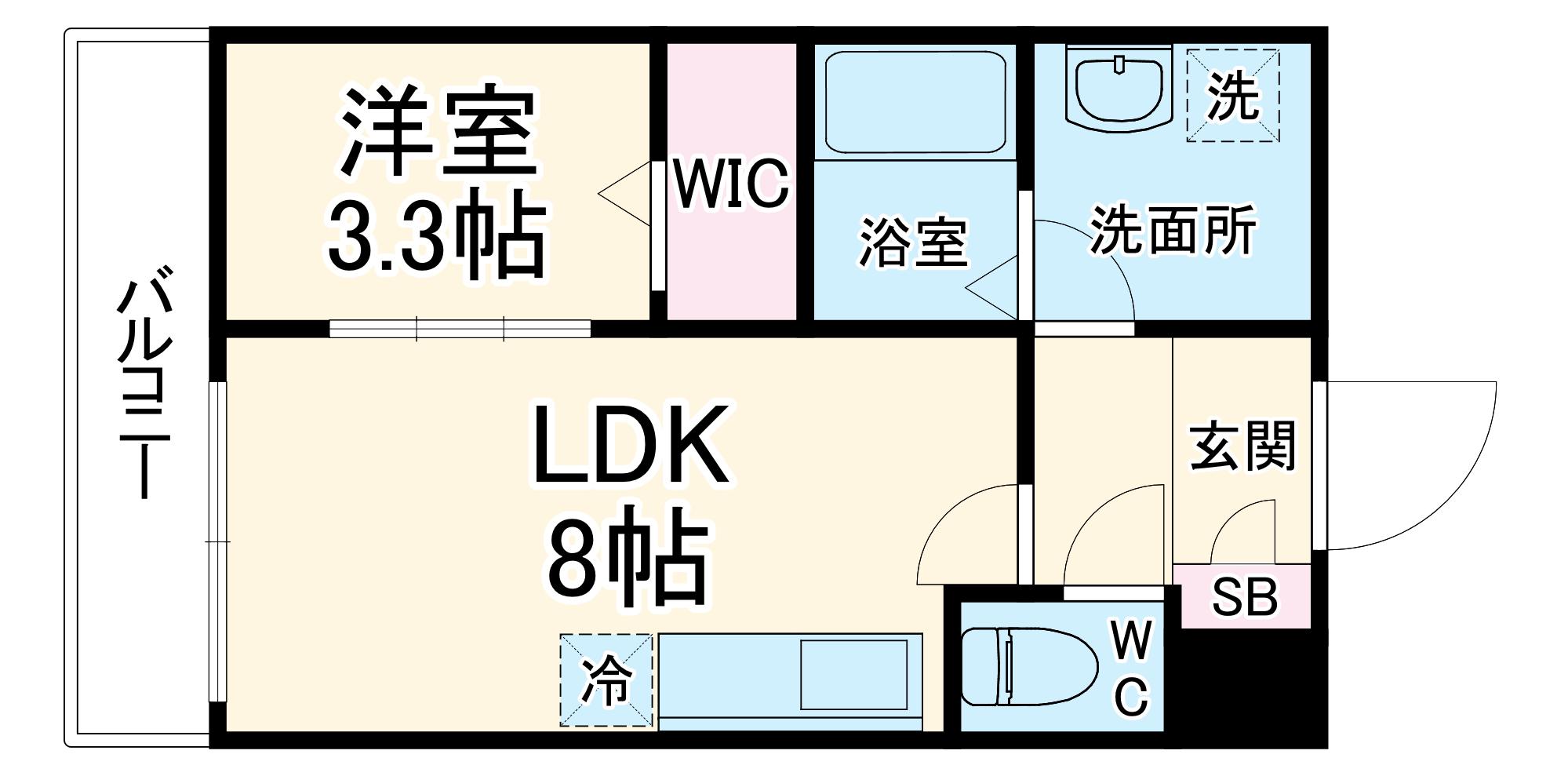 ジーメゾン大宮三橋ミューラ(1LDK/1階)の間取り写真