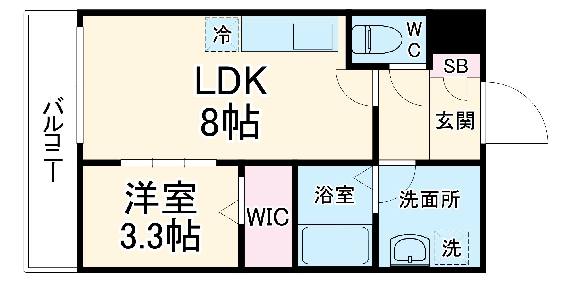 ジーメゾン大宮三橋ミューラ(1LDK/1階)の間取り写真