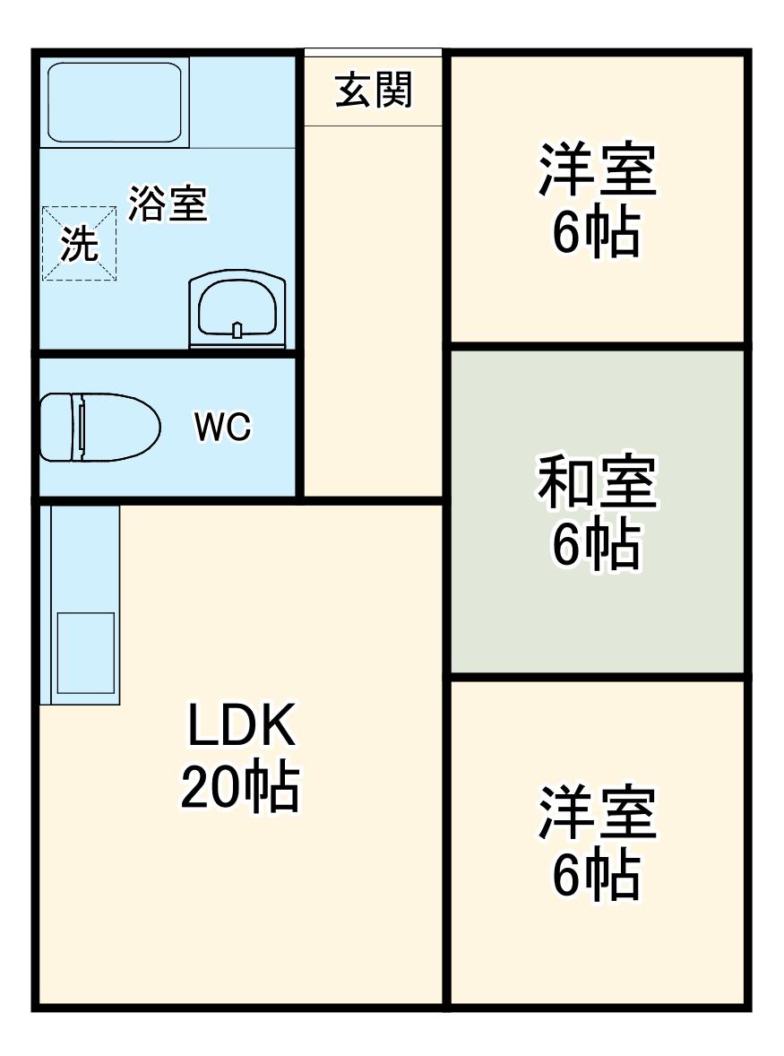メゾン孝東(3LDK/4階)の間取り写真
