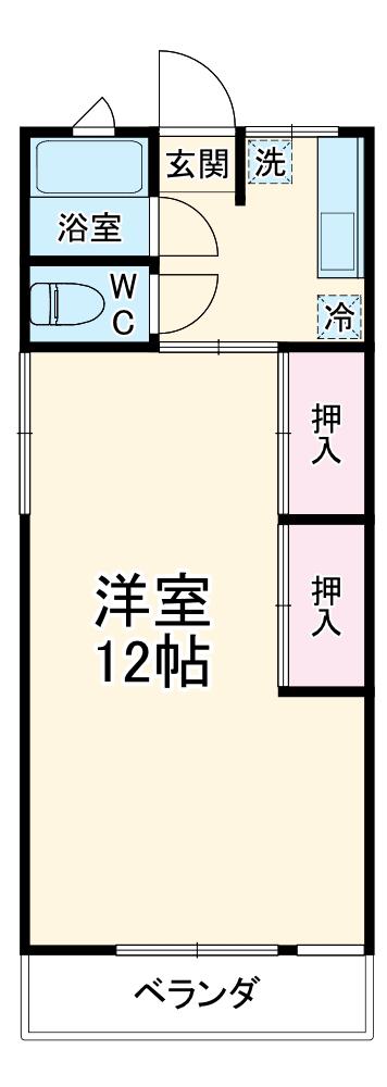 正栄荘(1K/2階)の間取り写真