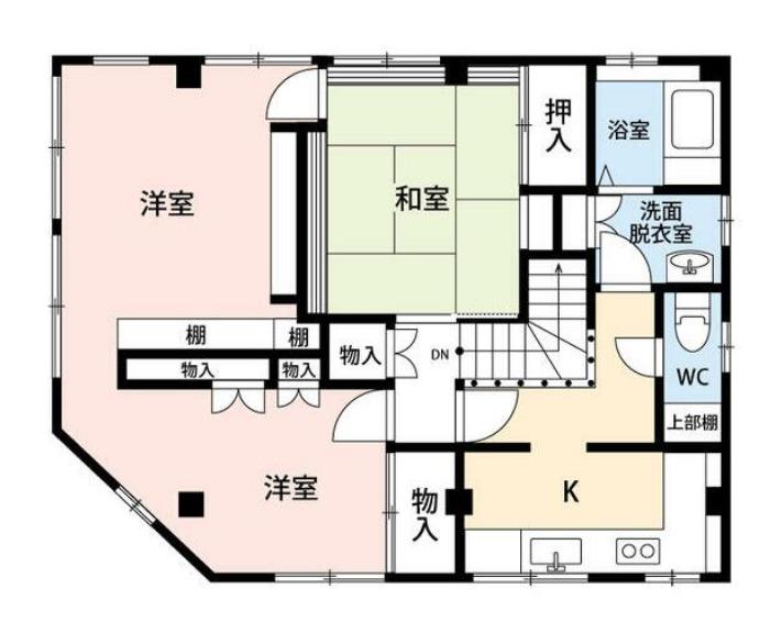 竹仲ビル(2K/3階)の間取り写真