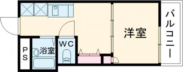 マンションFUTABA(1DK/2階)の間取り写真