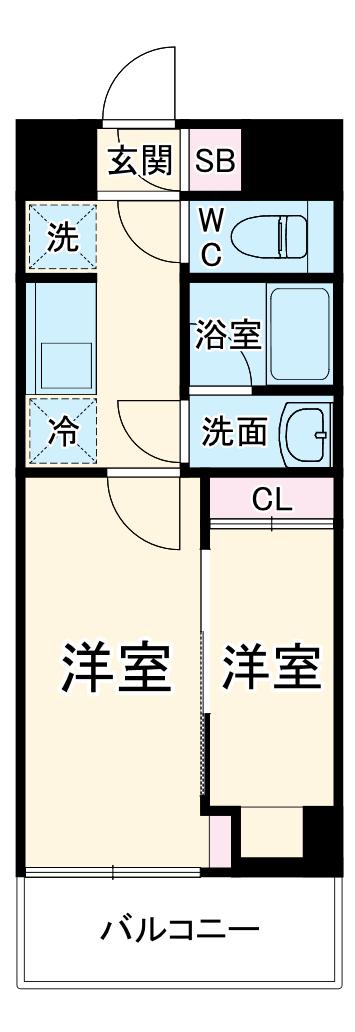 メインステージ川口リンクス(2K/1階)の間取り写真