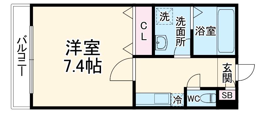ジーメゾン見沼大和田ノアリア(1K/1階)の間取り写真