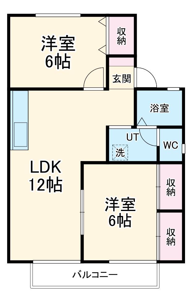 BROS.K(2LDK/2階)の間取り写真