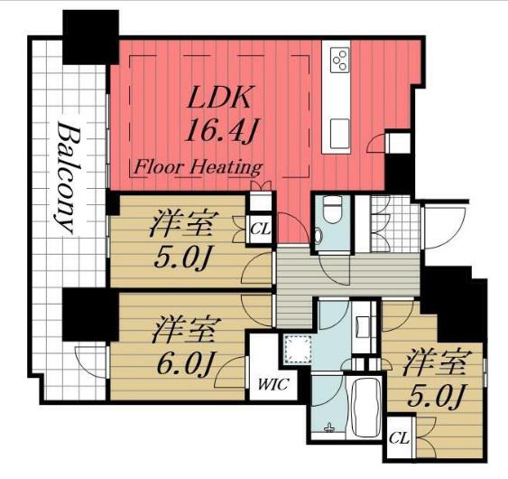 幕張ベイパーク ライズゲートタワー(3LDK/17階)の間取り写真