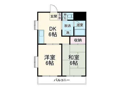 アネックス元住吉(2DK/4階)の間取り写真