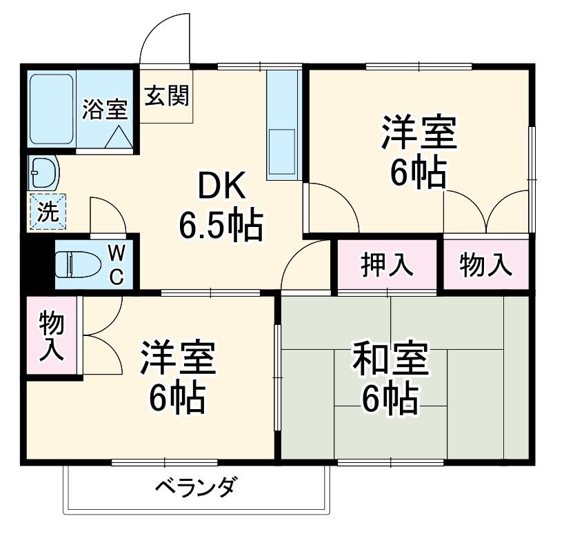 ビアンカ三崎口(3DK/2階)の間取り写真