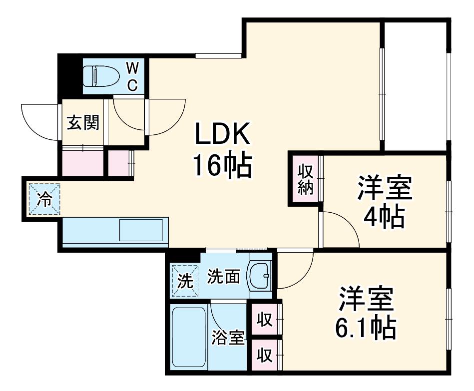 RESIDENCE MOTOMACHI(2LDK/4階)の間取り写真