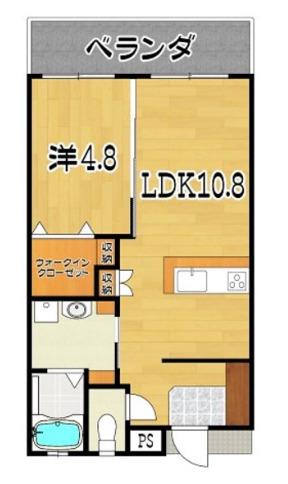 AMEKU HILLS 知念(1LDK/4階)の間取り写真