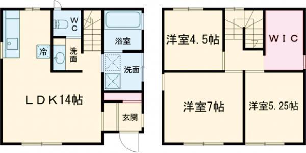 宇都宮芳賀ライト線 駅東公園前駅 徒歩22分 2階建 築1年(3LDK)の間取り写真