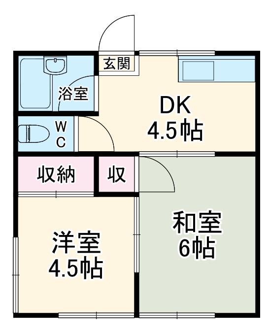 脚折サンハイツ(2DK/1階)の間取り写真