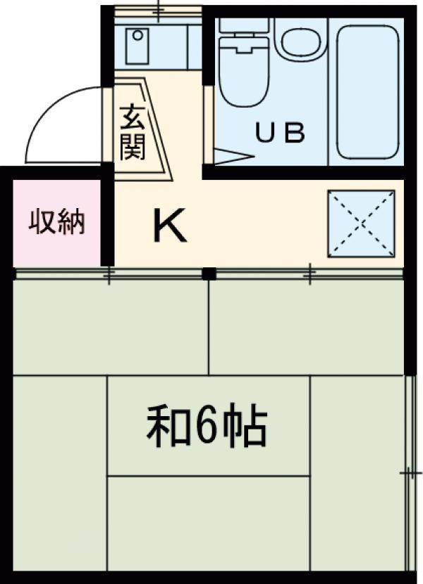 国土セントラル(1K/2階)の間取り写真
