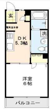 フレイル(1DK/1階)の間取り写真