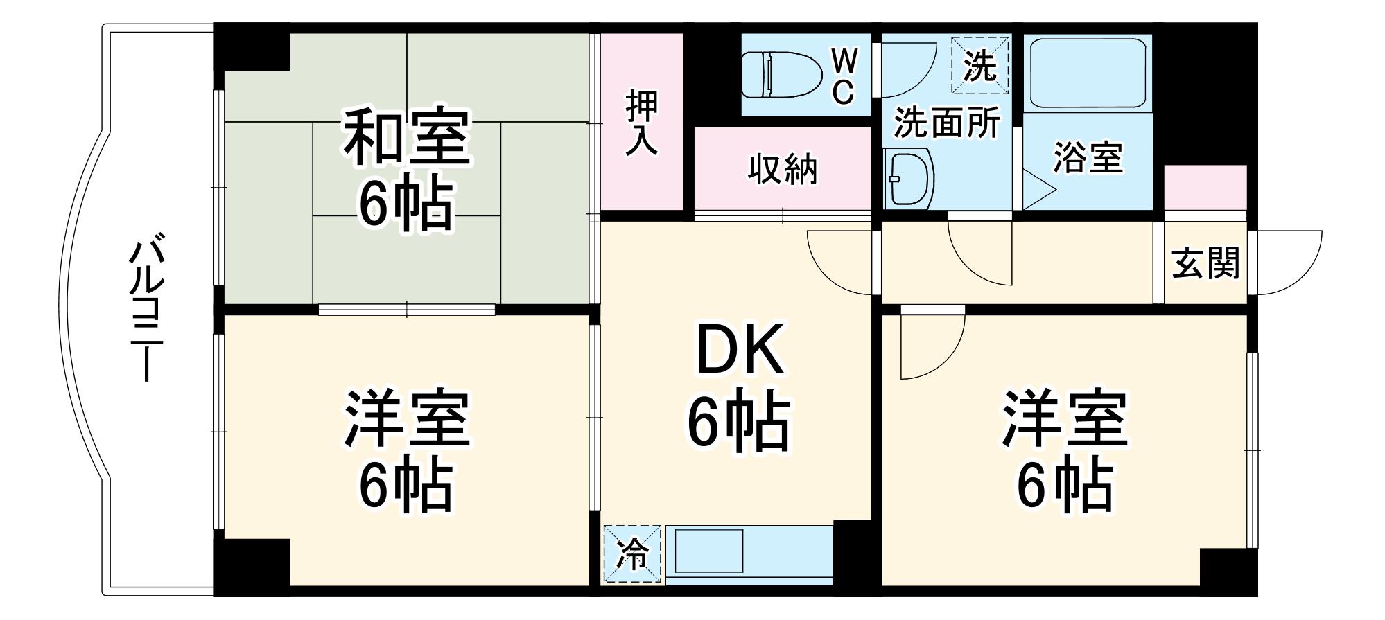 アーバンヒルズ(3DK/3階)の間取り写真