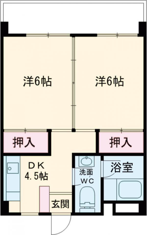 西野ビル(2DK/2階)の間取り写真