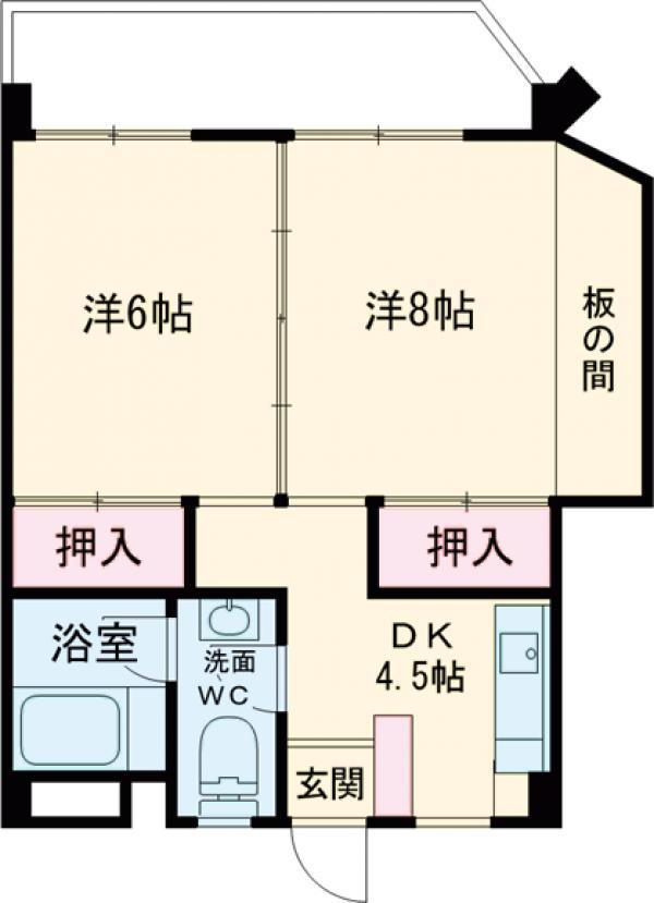 西野ビル(2DK/2階)の間取り写真