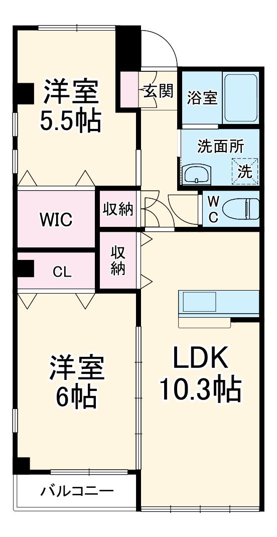 コーポラス2サワキB(2LDK/1階)の間取り写真