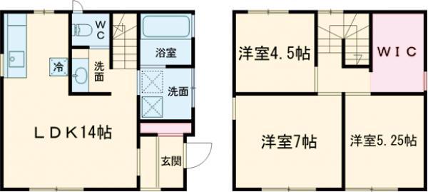 宇都宮芳賀ライト線 駅東公園前駅 徒歩21分 2階建 築1年(3LDK)の間取り写真