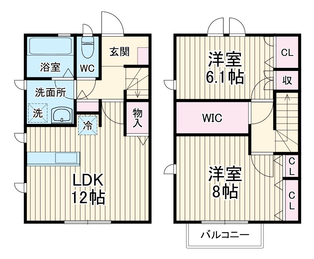 ＣＲＥＳＴ(2LDK)の間取り写真