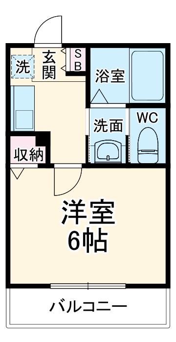 蓮田市東4丁目アパート(1K/3階)の間取り写真