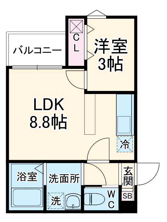 FICA桶川(1LDK/1階)の間取り写真
