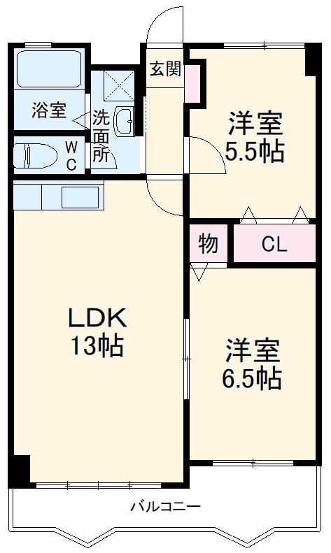 サングリーンハイツ(2LDK/1階)の間取り写真