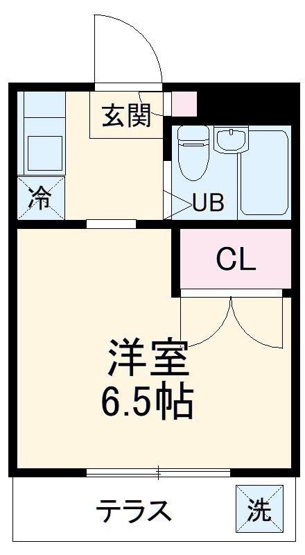 シャインハイム草加新田Ⅰ(1K/2階)の間取り写真