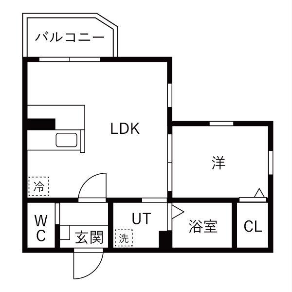ジュエル喜多山Ⅱ(1LDK/1階)の間取り写真
