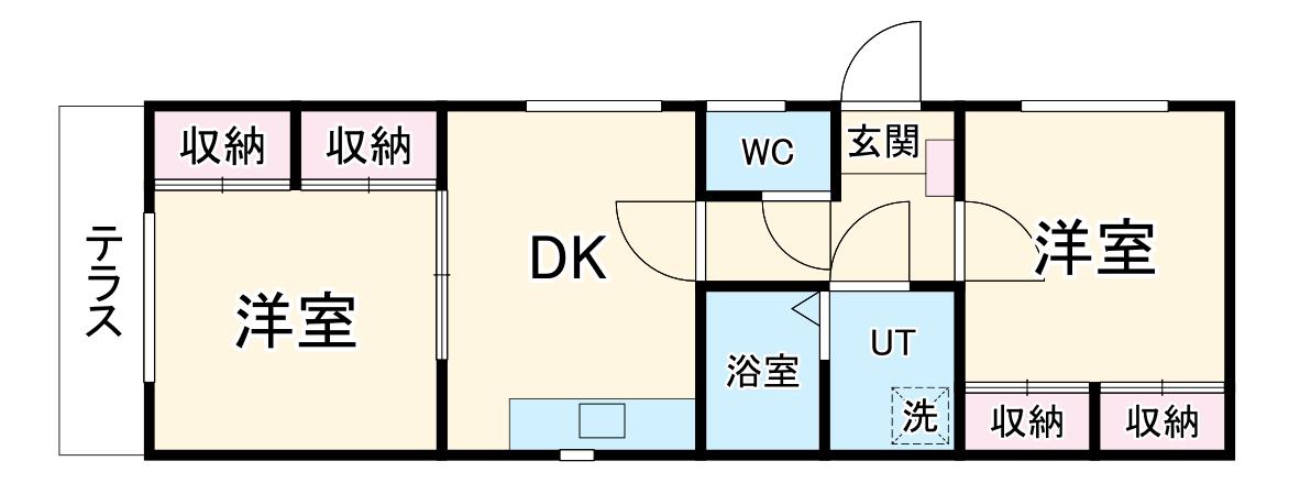 アビタシオン平安通(2DK/2階)の間取り写真