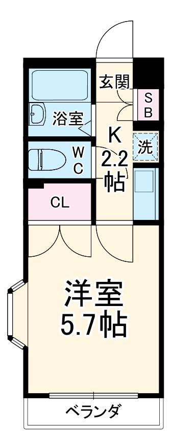 ジュネパレス藤沢第一(1K/1階)の間取り写真