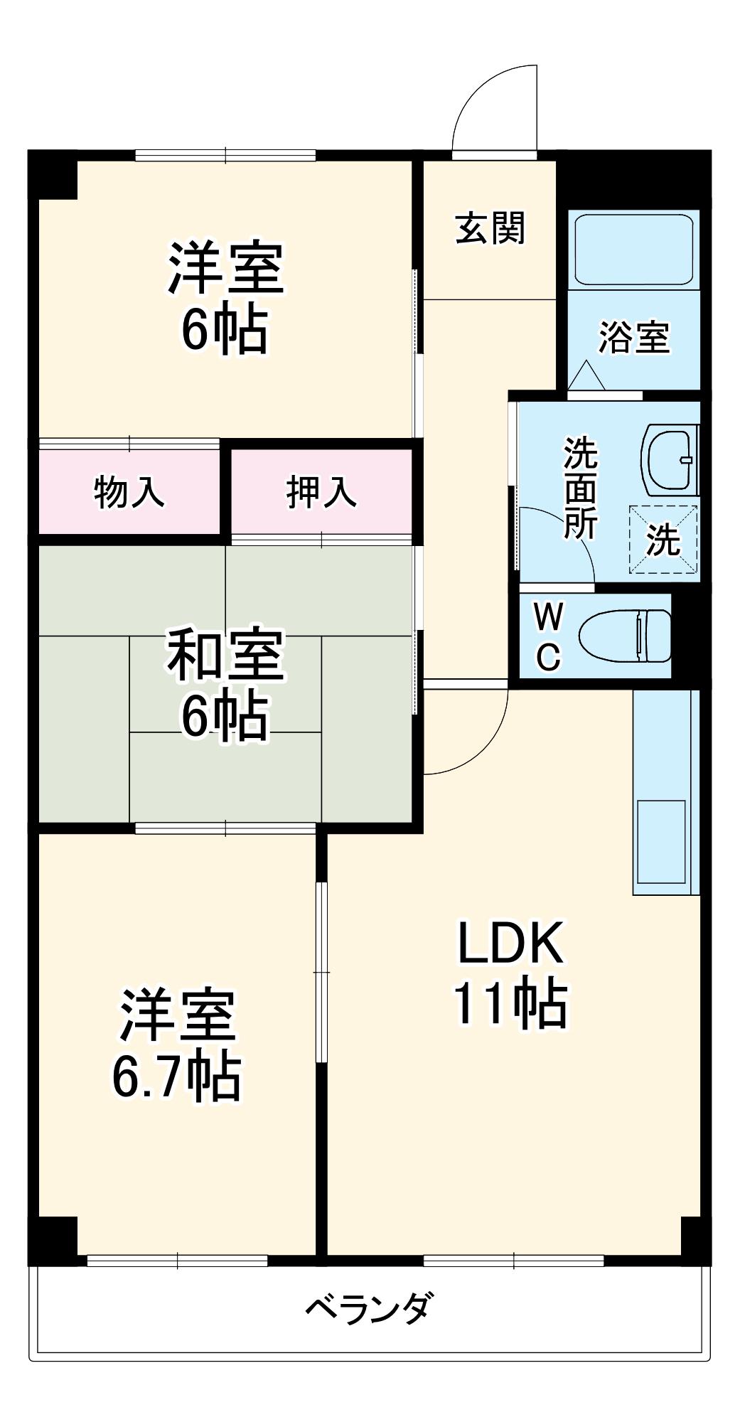 アチーブメント・S・T(3LDK/3階)の間取り写真