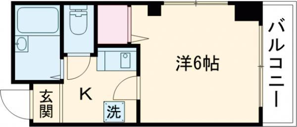 エムティーパレス(1K/4階)の間取り写真
