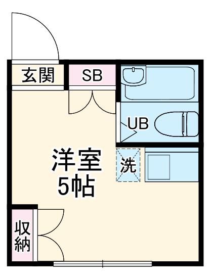 ビーネストA(ワンルーム/2階)の間取り写真