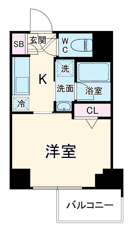 マイナビSTAYトワイライトヒルズ桜木町リバーサイド(1K/5階)の間取り写真