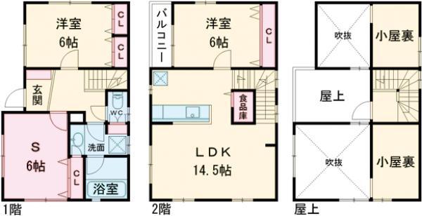 東京地下鉄千代田線 北綾瀬駅 徒歩11分 2階建 築19年(2SLDK)の間取り写真