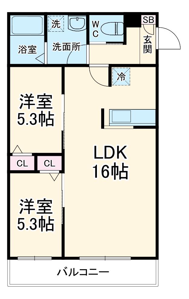 シエーナ北小金Ⅰ(2LDK/1階)の間取り写真